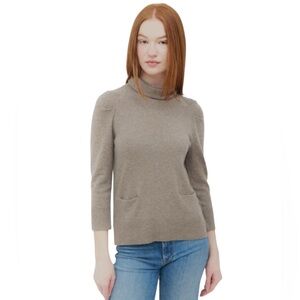 See by Chloe Taupe Turtleneck Cashmere Sweater 2 XS Minimalist Quiet Luxury